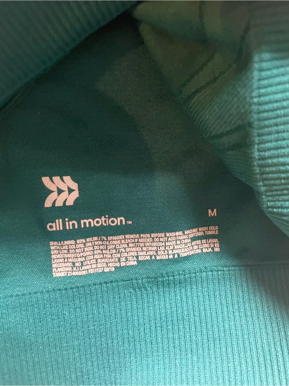 All In Motion Sports Bra Set 2 Pack Medium Teal /Green Seamless Workout Yoga Gym - Picture 3 of 4